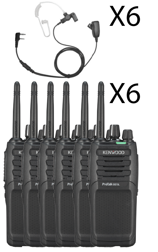 Kenwood TK-3701D set van 6 inclusief headset