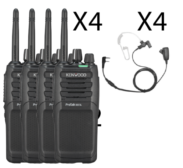 Kenwood TK-3701D set van 4 inclusief headset